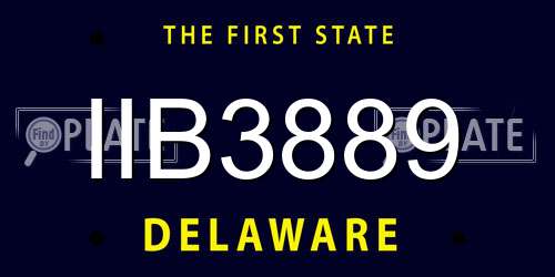 IIB3889 Delaware License Plate