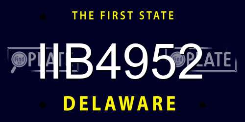 IIB4952 Delaware License Plate