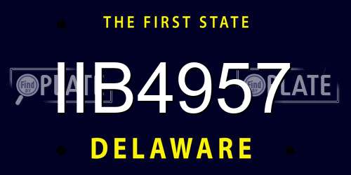 IIB4957 Delaware License Plate