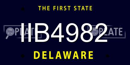IIB4982 Delaware License Plate