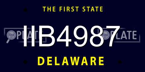 IIB4987 Delaware License Plate