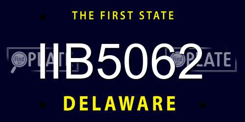 IIB5062 Delaware License Plate