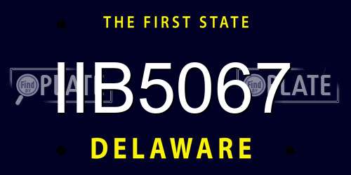 IIB5067 Delaware License Plate