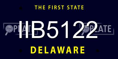 IIB5122 Delaware License Plate
