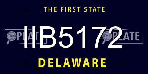 IIB5172 Delaware License Plate