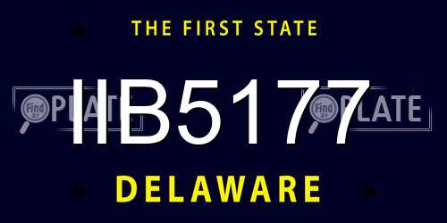 IIB5177 Delaware License Plate