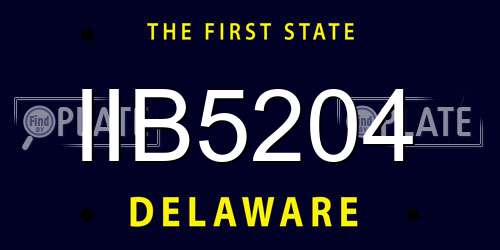 IIB5204 Delaware License Plate