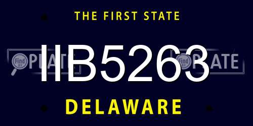 IIB5263 Delaware License Plate