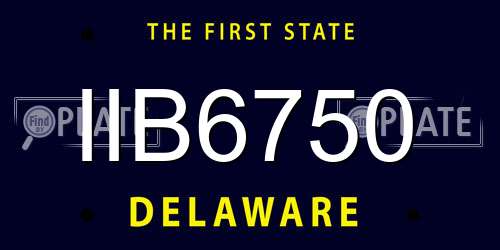 IIB6750 Delaware License Plate