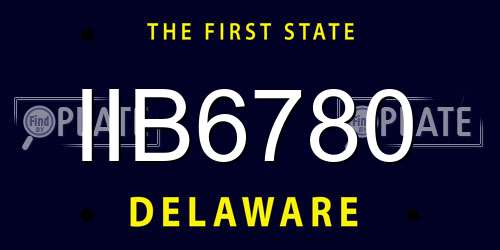 IIB6780 Delaware License Plate