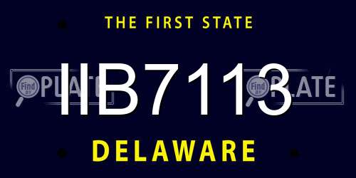 IIB7113 Delaware License Plate