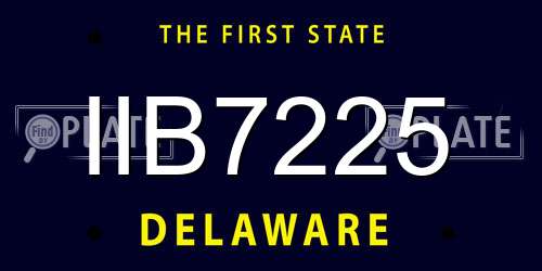 IIB7225 Delaware License Plate