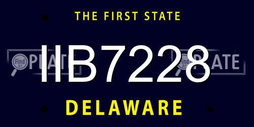 IIB7228 Delaware License Plate
