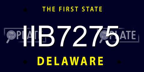 IIB7275 Delaware License Plate
