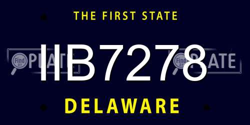 IIB7278 Delaware License Plate