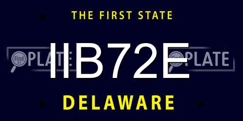 IIB72E Delaware License Plate