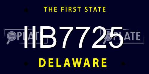 IIB7725 Delaware License Plate