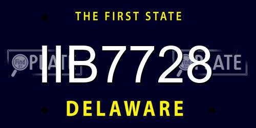 IIB7728 Delaware License Plate
