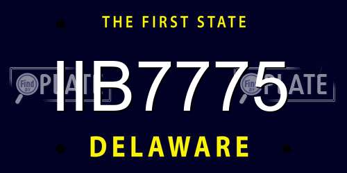 IIB7775 Delaware License Plate