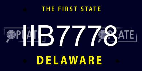 IIB7778 Delaware License Plate