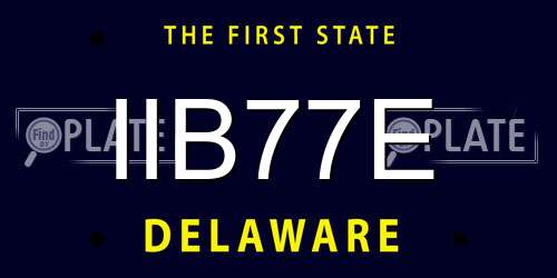 IIB77E Delaware License Plate