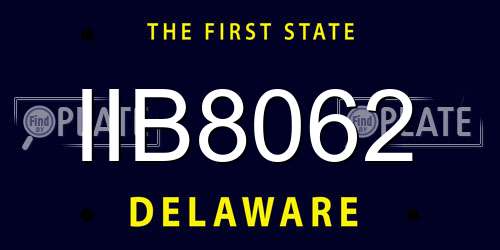 IIB8062 Delaware License Plate