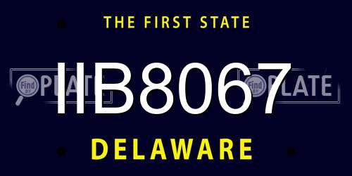 IIB8067 Delaware License Plate