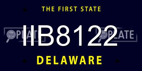 IIB8122 Delaware License Plate