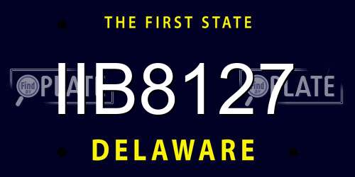 IIB8127 Delaware License Plate