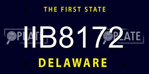 IIB8172 Delaware License Plate