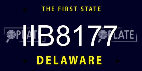 IIB8177 Delaware License Plate