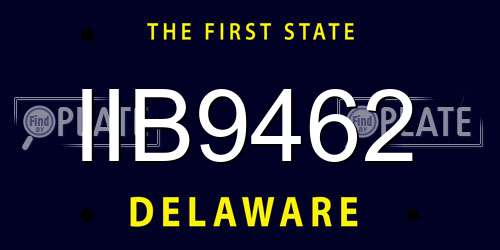 IIB9462 Delaware License Plate