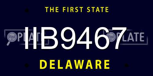 IIB9467 Delaware License Plate