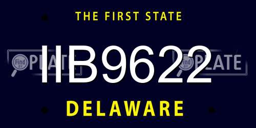 IIB9622 Delaware License Plate