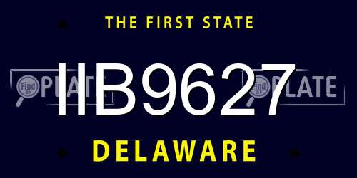 IIB9627 Delaware License Plate