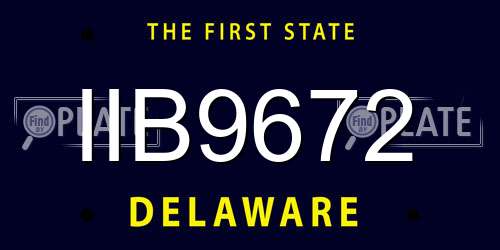 IIB9672 Delaware License Plate