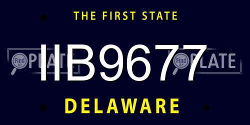 IIB9677 Delaware License Plate