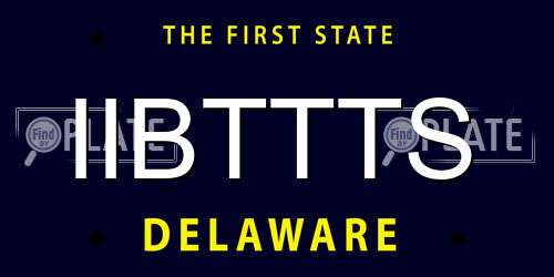 IIBTTTS Delaware License Plate