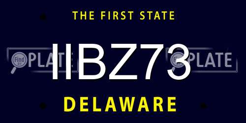 IIBZ73 Delaware License Plate