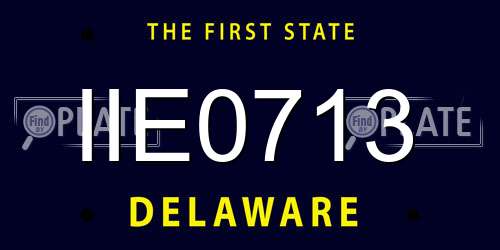 IIE0713 Delaware License Plate