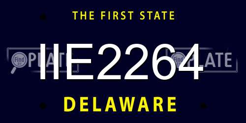 IIE2264 Delaware License Plate