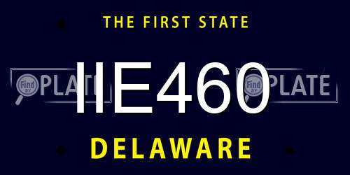 IIE460 Delaware License Plate