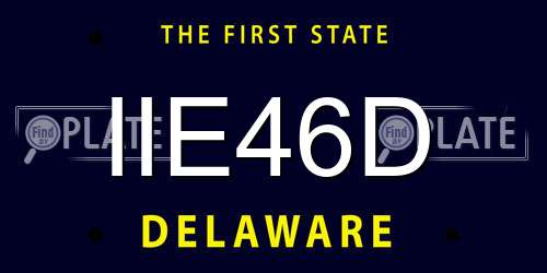 IIE46D Delaware License Plate