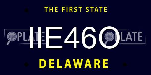 IIE46O Delaware License Plate