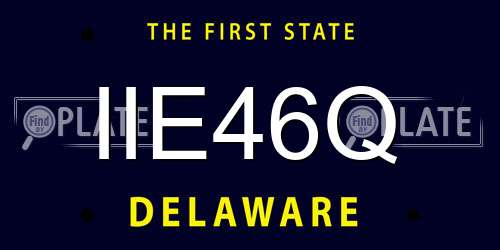 IIE46Q Delaware License Plate