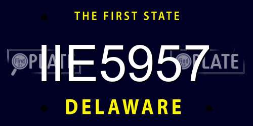 IIE5957 Delaware License Plate