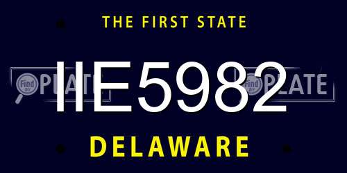 IIE5982 Delaware License Plate