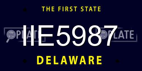 IIE5987 Delaware License Plate
