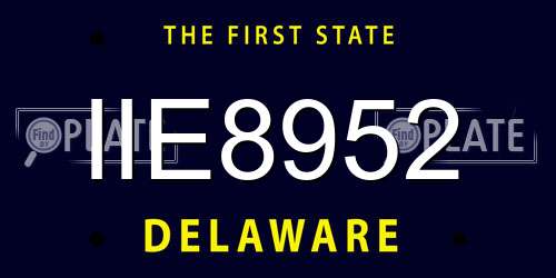 IIE8952 Delaware License Plate