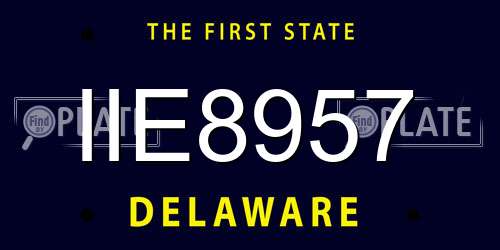 IIE8957 Delaware License Plate